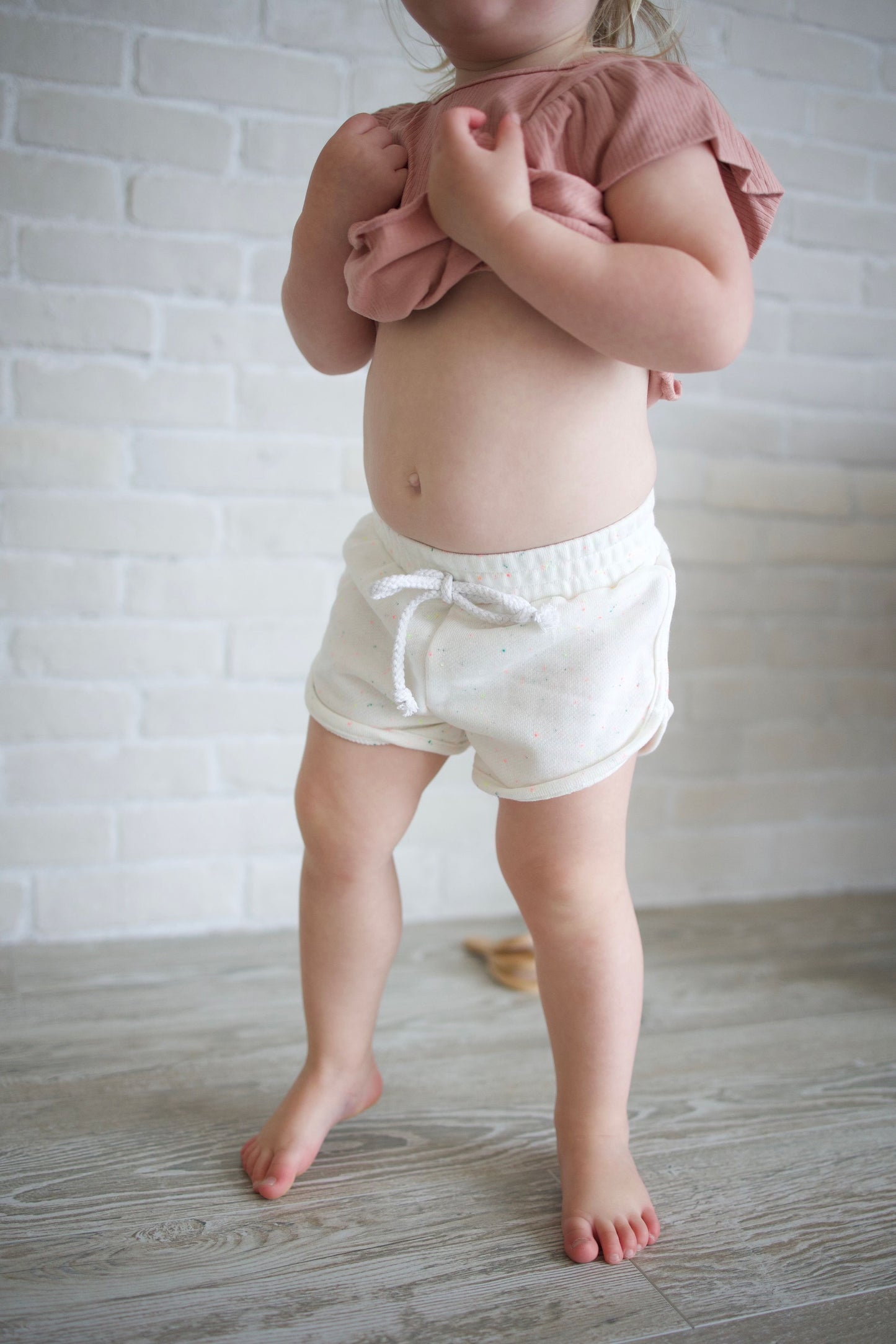 White Speckled Shorts